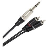 Plugger Câble Y Jack mâle stéréo/RCA mâle 1,50 m Noir