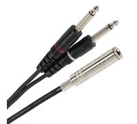 Plugger-Cavo a Y, F/Jack stereo maschio mono, 3 m, colore: nero