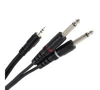 Plugger Cavo mini Jack stereo maschio/maschio mono, 0,6 m, nero