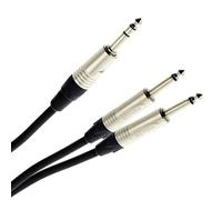 Plugger Elite Cavo Y 2 x jack TS maschio mono 6,35 mm a jack TRS maschio stereo da 6,35 mm. Connettori Neutrik. Amp, synth, altoparlante, dispositivo DJ, synth, scheda audio e altri. Lunghezza: 1,5 m.
