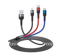 Pluggify Multi Cavo di Ricarica, 3 in 1 Multiplo Cavetto 3M Micro USB Tipo C Cavo Nylon Intrecciato Cavo di Ricarica USB per Galaxy S20 S10 S9, Hua-wei P40 P30, LG, Nexus 6P 5X