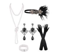 PLULON 6 pezzi anni '20 Flapper Great Gatsby accessori per le donne anni '20 accessori flapper moda ruggenti anni '20 costume