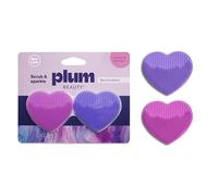 Plum Beauty Scrubber a forma di cuore in silicone, spazzola manuale per la pulizia del viso, esfoliante e massaggiante, setole morbide e sicure per tutti i tipi di pelle, con supporto a ventosa