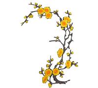 Plum Blossom Fiore Patch Fiore Applique Abbigliamento Ricamo Tessuto Adesivo Patch Toppa termoadesiva o Cucito Giallo 19 * 26,6 cm Elegante e Popolare Convenient And Practical