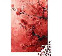 Plum Blossom Puzzle in Pezzi Red Bloom 1000 Pezzi Carta Riciclata Per Donne, Regali Per Uomini Puzzle Per Adulti Divertente E Stimolante Gioco Familiare 38x26cm/1000pcs