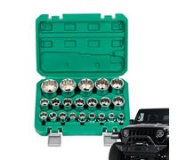 Plum Blossom Socket Set - 8-32mm Vehicle Maintenance Sleeve Kit, Plum Blossom Socket for Automotive | for Mechanics Professionals Technicians Industrial Maintenance Home Garage Accessory