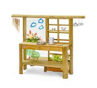 Plum Discovery Outdoor Mud Pie Kitchen Sensory Play - Fioriera integrata da giardino, lavello, utensili da cucina, schermo facile da pulire con vernice a base d'acqua, adatto per bambini dai 3 anni in