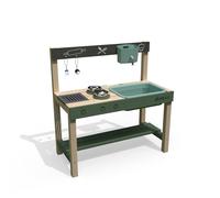 Plum Play Grubby Griddle Outdoor Discovery Mud Kitchen con rubinetto e lavello - Utensili da cucina inclusi - Con fornelli e grill