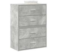 Plumbpyr Armadietto con 2 cassetti, 2 pezzi, in legno grigio cemento, 60 x 31 x 40 cm, comò, credenza, armadietto, credenza, armadietto, armadietto, armadietto basso, per soggiorno, camera da letto