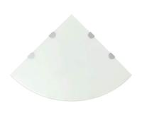 Plumbpyr Set di 2 mensole angolari da parete con staffe cromate, vetro di sicurezza temperato da 8 mm, 45 x 45 cm, per cucina, bagno, soggiorno, corridoio, per riporre decorazioni e bottiglie