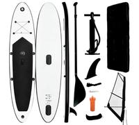 Plumbpyr Tavola da SUP gonfiabile per touring, con set di vela, colore nero e bianco, include pagaia, pinna, pompa ad aria, borsa per il tempo libero, sport, lago, fiume, yoga, allenamento