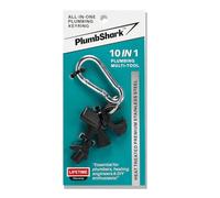 PLUMBSHARK 10 IN 1 PLUMBING & HEATING KEYRING MULTITOOL - 10 Essential Plumbers Tools Including Radiator Key, Gas Box Key, Small Spanner For Drain Off Valve, Pump Valves, Radiator Valves & More