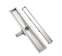 Plumbsys Canalina di scarico 60cm in acciaio inox,scarico a pavimento con pannello 2in1piastrellabile,Canale doccia con sifone a 360° dispositivo deodorante e filtro per capelli ,Drenaggio rapido