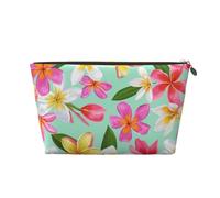 Plumeria floreale dei fiori tropicali dell'acquerello, Borsa per il trucco Borsa per cosmetici Borsa da toilette da viaggio portatile Borsa da toilette
