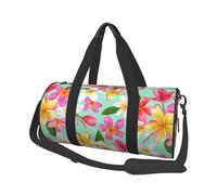 Plumeria floreale dei fiori tropicali dell'acquerello, Borsone da viaggio di grande capacità Borsa rotonda Borsa da viaggio sportiva Borsa da viaggio Borsa da fitness