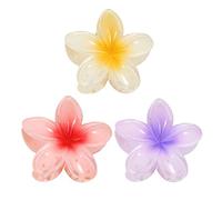 Plumeria Hawaiane Plipelli Floreali Artigli Clip Acrilici Petali per Capelli per le Donne Ragazze Gradiente Color Pelo Accoppiamento Accessori per (A: rosso+giallo+viola)