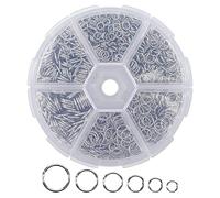 Plumflex 1390 O-ring in metallo, set di anellini aperti, in metallo, per la creazione di gioielli, colore: