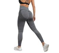 Plumi Leggings a compressione 3D anti cellulite dimagrante dimagrante leggings donna a vita alta senza cuciture push-up opacico donna yoga fitness palestra comodi pantaloni sportivi, 01 x grigio scuro
