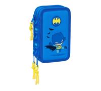 Plumier Triplo Batman Azzurro 12,5 x 19,5 x 5,5 cm 37 Pezzi