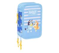 Plumier Triplo Bluey Let's play Azzurro 12,5 x 19,5 x 5,5 cm 37 Pezzi