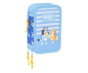 Plumier Triplo Bluey Let's play Azzurro 12,5 x 19,5 x 5,5 cm 37 Pezzi