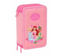 Plumier Triplo Disney Princess Rosa 12,5 x 19,5 x 5,5 cm 37 Pezzi