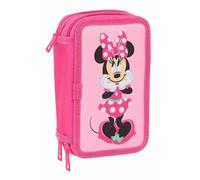 Plumier Triplo Minnie Mouse Rosa 12,5 x 19,5 x 5,5 cm 37 Pezzi