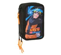 Plumier Triplo Naruto Nero 12,5 x 19,5 x 5,5 cm 37 Pezzi
