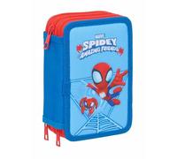 Plumier Triplo Spidey Azzurro 12,5 x 19,5 x 5,5 cm 37 Pezzi