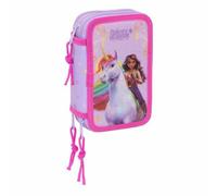 Plumier Triplo Unicorn Academy Lilla 12,5 x 19,5 x 5,5 cm 37 Pezzi