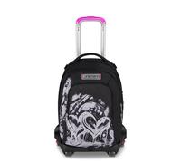 Seven Trolley Scuola Jack 8 Ruote Detach PLUMPY LINE GIRL, Nero, 34 L, Scomponibile, Zainetto staccabile, 4 in 1, Cross-over System, Tasche multifunzione, Scuola elementare e media, Bambini, Ragazzi