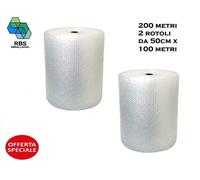 Pluriball rotolo 200 metri altezza 50 cm materiale per da imballaggio e da 100