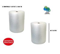 Pluriball rotolo 200 metri altezza 75 cm materiale per da imballaggio e da 100