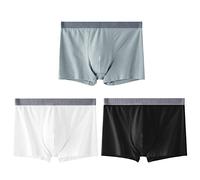 Plus Boxer Uomo Grandi Dimensioni In Cotone Senza Cuciture (7xl-115 Kg), Mutande Traspiranti Per Biancheria Intima (B-3pz,3XL(65-72kg))