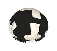 Plus Cuffia da impermeabile crema nera, Cuffia elastica per capelli da bagno Protezione ambientale Cuffia da bagno per capelli, Doppio strato impermeabile Cappello da da bagno