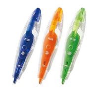 PLUS Japan Correttore roller PS a forma di penna 2+1 gratis blu, arancio, verde, 6 m