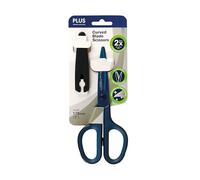 PLUS Japan Fitcut Curve Forbici Premium Titanio ANTIADERENTI, Blu scuro, lame curve, affilate, a lunga durata, 17,5 cm