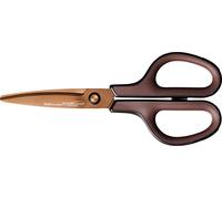 PLUS Japan Fitcut Curve Forbici Premium Titanio ANTIADERENTI, Marroni, lame curve, affilate, a lunga durata, 17,5 cm