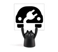 Plus Minus Sign Energy Vehicles Protect Environment Memo Holder Cartoon Black Cat Stand Decorazione