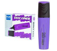 Plus Office - Evidenziatori Fluorescenti, Pennarello con punta smussata, confezione da 10 pennarelli Fosforescenti a base d'acqua, colore neon (viola)