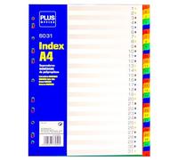 Plus Office - Raccoglitori A4 con 31 linguette in polipropilene riciclabile al 100%, numeri 1-31, divisori 11 fori e ciglia per raccoglitori ad anelli, per scuola e ufficio