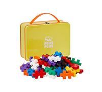 Plus-Plus-9603274 Big Box Basic, Set di mattoncini da Costruzione in Pratica Scatola Metallica con Manico, 70 Pezzi, Multicolore, 52349