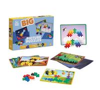 PLUS PLUS Big Picture Puzzles - Blocchi grandi ad incastro con carte puzzle | Giocattoli silenziosi per bambini piccoli, regalo di compleanno per ragazzi e ragazze, giocattoli a stelo