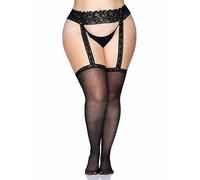 Plus Size Backseam Stockings BLACK