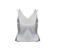 Plus Size Canotte senza maniche per le donne scollo a V di grandi dimensioni bretelle gilet in estate versatile temperamento senza maniche top abiti per abbigliamento da allenamento, Argento, 3XL