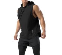 Plus Size Canotte Uomini Gilet Da Corsa Senza Maniche Vestibilità Larga Estate Top Base Classica Solido Pianura Quick Dry Sport Palestra Canotte Uomo, Nero , L