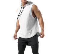 Plus Size Canotte Uomini Gilet Da Corsa Senza Maniche Vestibilità Larga Estate Top Base Classica Solido Pianura Quick Dry Sport Palestra Canotte Uomo, bianco, L