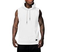 Plus Size Canotte Uomo Classico Gilet Traspirante Senza Maniche Leggero Vestibilità Larga Solido Atletico Sport Tattico Allenamento Allenamento Palestra Mens Tank Top Vest, bianco, XL