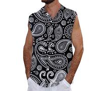 Plus Size Canotte Uomo Hawaiian Vest Estate Casual Senza Maniche Tshirt Muscolare Leggero Vestibilità Regolare Traspirante Stampato Spiaggia Mens Canotte, Grigio, XL
