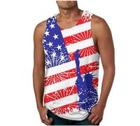Plus Size Canotte Uomo Hawaiian Vest Estate Casual Senza Maniche Tshirt Muscolare Leggero Vestibilità Regolare Traspirante Stampato Spiaggia Doppia Fodera Canotta, blu cielo, S